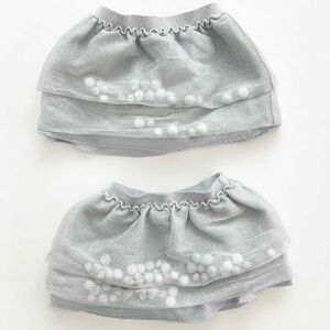Cat & Jack gray tulle skirt featuring glitter and pom-poms, toddler 4T size